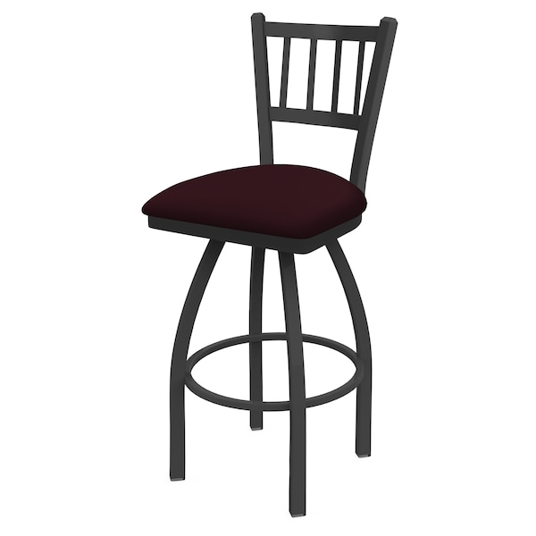25" Swivel Counter Stool, Pewter Finish, Canter Bordeaux Seat